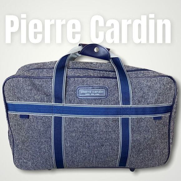 Pierre Cardin, Vintage Tweed Luggage Large Weekender Carry On Travel Bag Unisex - Picture 1 of 13